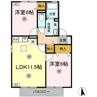 レフィナード A棟【1階】の間取り