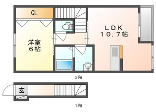 カーム八幡【2階】の間取り