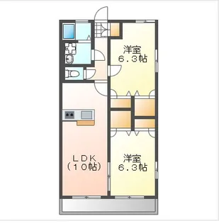 ボヌール関A【1階】の間取り