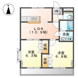 リープクレセント【2階】の間取り