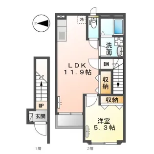 カーサ マローネ【2階】の間取り
