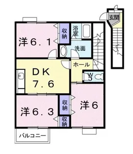 ベルフラワーⅢ【2階】の間取り