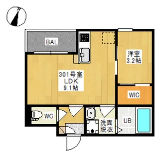 REGALEST 西崎本町【3階】の間取り