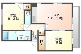 フォブールはまなすⅠ・Ⅱ・Ⅲ【2階】の間取り