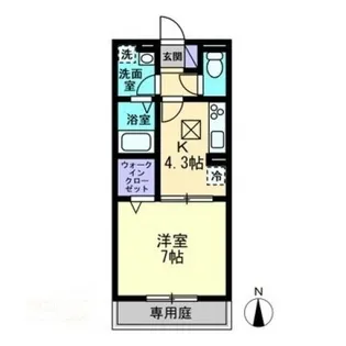 クラージュB【1階】の間取り