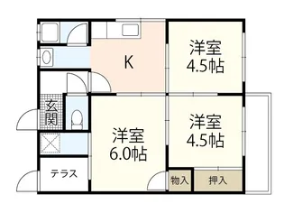 岡山県岡山市東区瀬戸町瀬戸【テラスハウス】の間取り