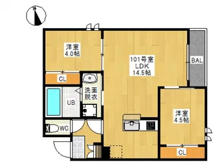 GRANDTIC GLORYⅡ(グランティックグローリーツー)【1階】の間取り