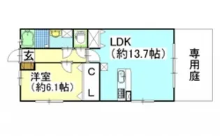 ウッディバートA棟【1階】の間取り