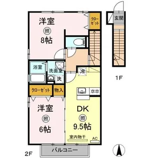 アルカディア E棟【2階】の間取り