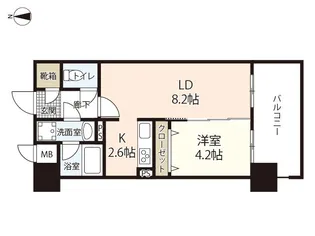 セントラルアヴェニュー下石井【8階】の間取り