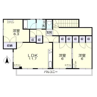 コーポ小宮山 3F【3階】の間取り