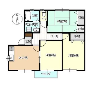 あくらコーポ A棟【2階】の間取り