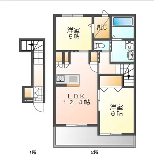グランソレイユ浜【2階】の間取り