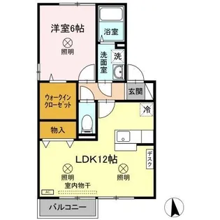 サンティーエ A棟【2階】の間取り