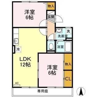 ヴィルヌーブ B棟【2階】の間取り