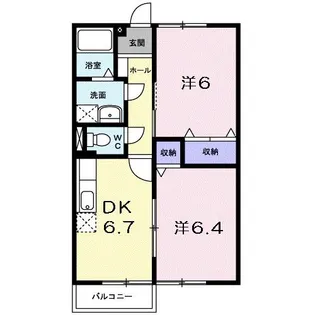 サンライズ オアシスB【2階】の間取り