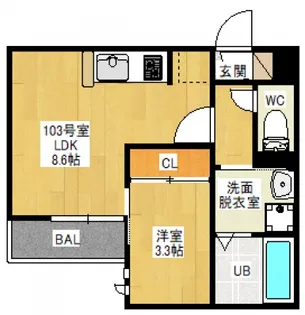 GRANDTIC ETERNALLY【1階】の間取り