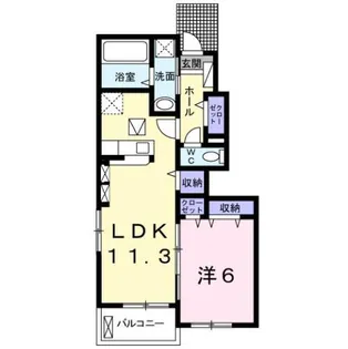 トゥジュールB【1階】の間取り
