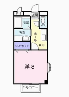 ウエスト・リバ−【2階】の間取り