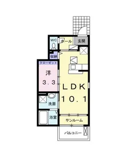 ラ・ベルコリーヌB【1階】の間取り