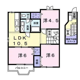 サンライズT E棟【2階】の間取り