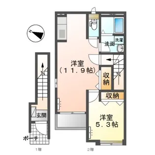 ディアコート L【2階】の間取り
