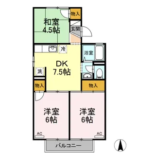 ドミール平野 B棟【2階】の間取り