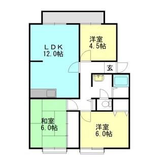 サンビレッジ西大寺【D102号室号室】の間取り