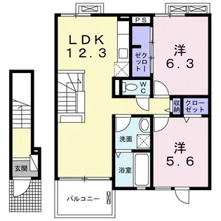 ラ・ビシュー【2階】の間取り