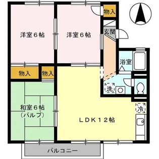 グレースタウン原 C棟 【2階】の間取り
