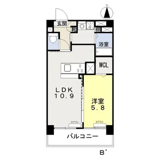 アリビオ高柳【5階】の間取り