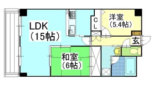 グリーンビレッジ北方【4階】の間取り