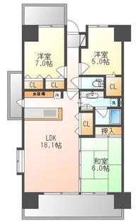 ビ・ウェル津島京町【8階】の間取り