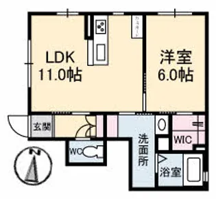 ラ・パルテール新屋敷Ⅲ【1階】の間取り