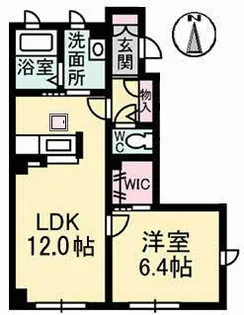 グランドール津高 弐番館【1階】の間取り