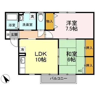 セジュール富田Ⅰ【2階】の間取り