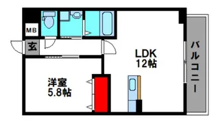Flats豊成【5階】の間取り
