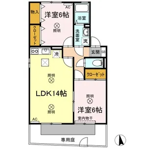 シエル・クレール B棟【1階】の間取り