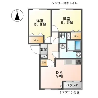 ブルーハイム吉田【1階】の間取り
