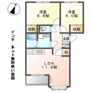 ピュア ルピナス【2階】の間取り