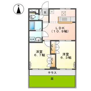 ブルーダイヤモンド【1階】の間取り