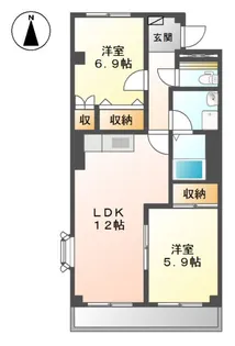 ベルグランデ高柳【5階】の間取り