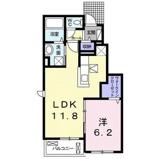 コンシェルジュ福富Ⅰ【1階】の間取り