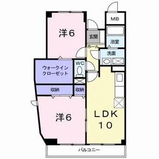 クレールコート【2階】の間取り