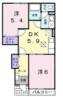 ピュアハウス【1階】の間取り
