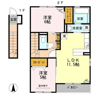 ルラシオン B棟【2階】の間取り