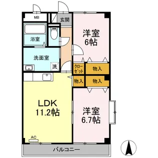 Pleiades C棟【2階】の間取り