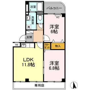 Pleiades B棟【1階】の間取り