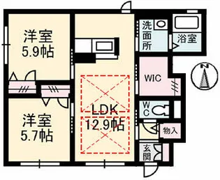フローラ A棟【1階】の間取り