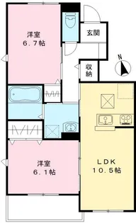ユアメゾン益野 B【1階】の間取り